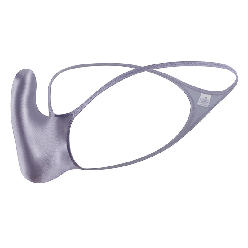 YAULAANG Sexy Herren Glanz Gay Unterwäsche Öliger G-String Tanga Glänzend niedrige Taille Hohe Elastizität Herren Dessous