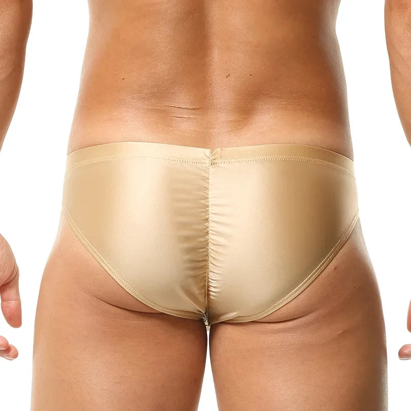 2026 fashion solid color men's three-dimensional triangle breathable sports low waist high elastic tight body