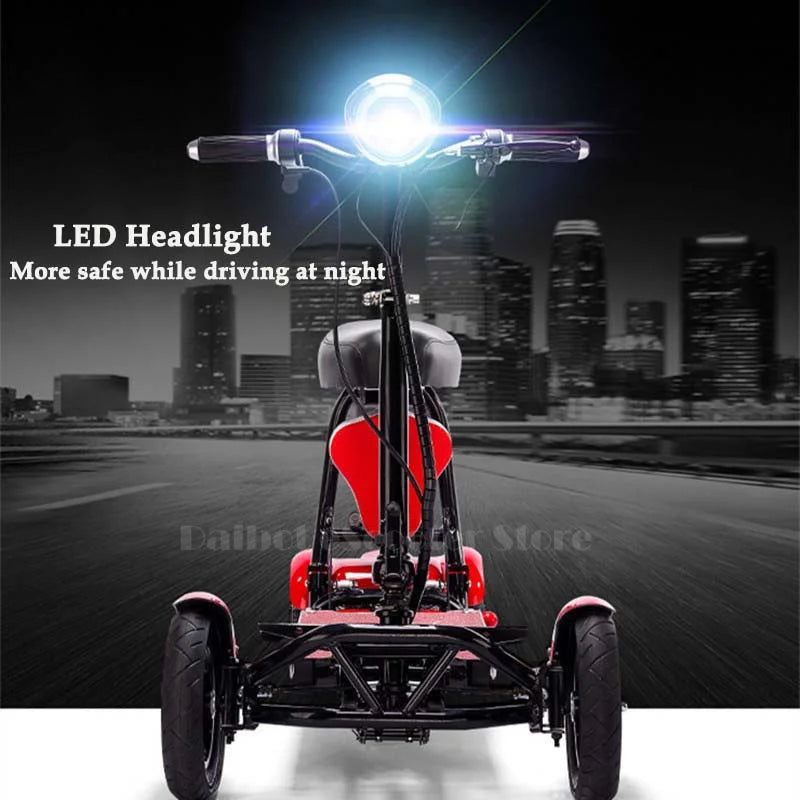 Elektrisches Vierrad-Skateboard Tragbare Elektroroller 10 Zoll 36V klappbarer Elektroroller für Behinderte und Senioren