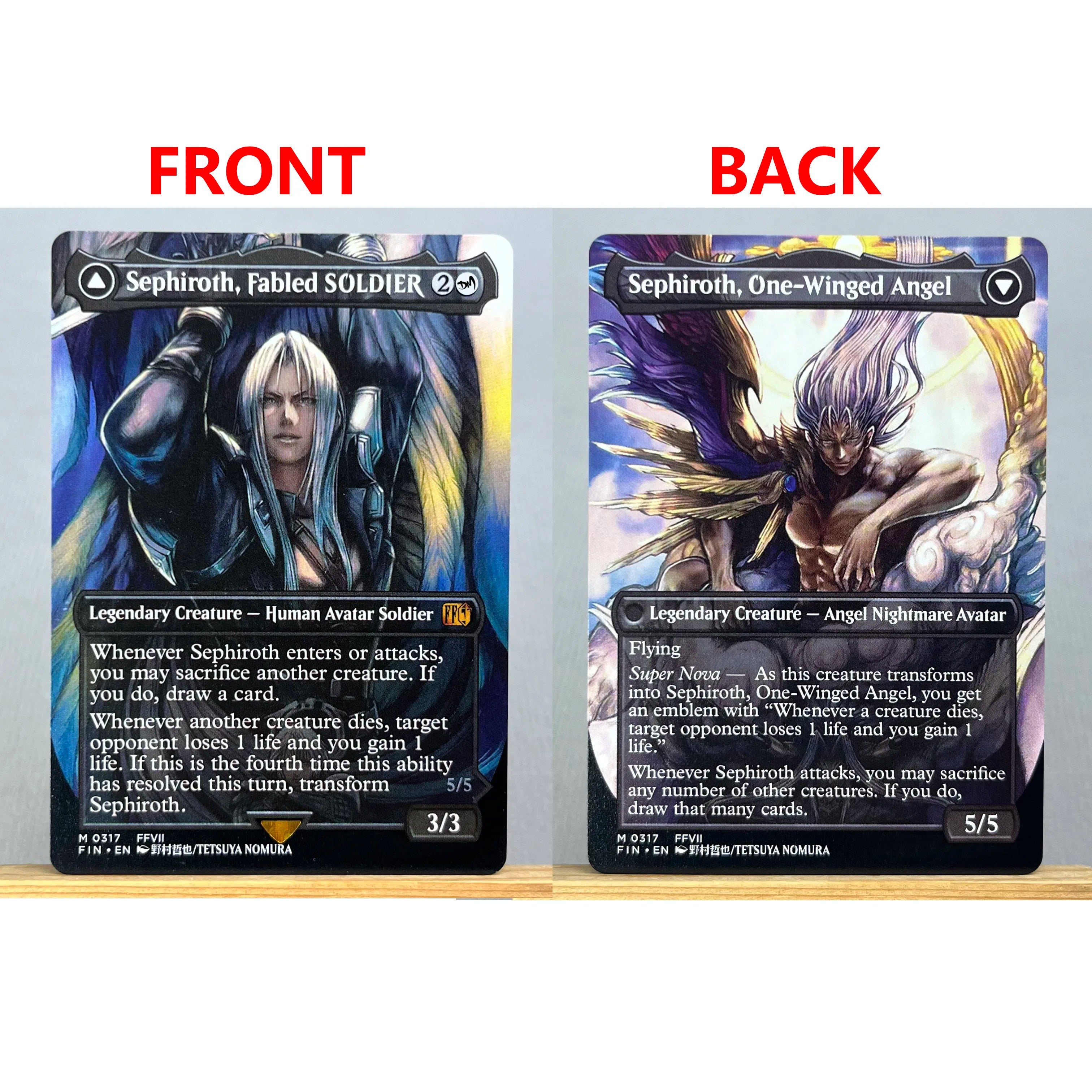 FIN PSS5 FCA HOLO14-001 Tcg proxy magical cards Sephiroth, legendärer SOLDAT Vivi Ornitier Cloud, Söldner aus Midgar Versammlung