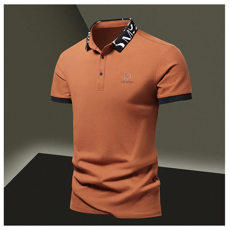 Sommer Herren-Poloshirt modisches Eisseide schnell trocknendes Kurzarm-T-Shirt einfarbig locker sitzendes Businesskragen-Oberteil