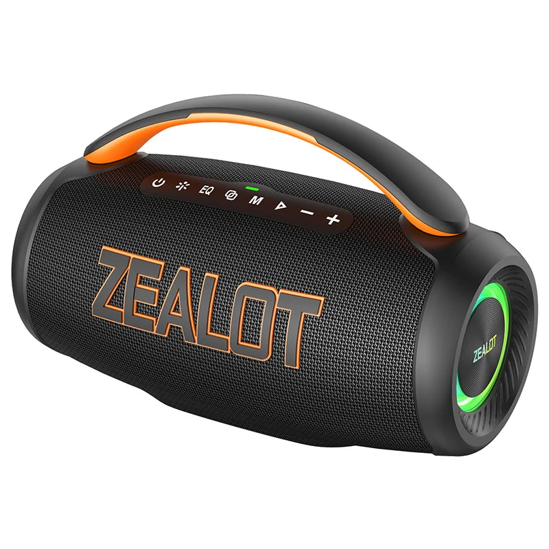 zealot-P12 Lautsprecher 60W Bluetooth-Lautsprecher Tragbarer Lautsprecher mit 10 Stunden Spielzeit, Tragegriff, für Camping, Party, TWS, AUX