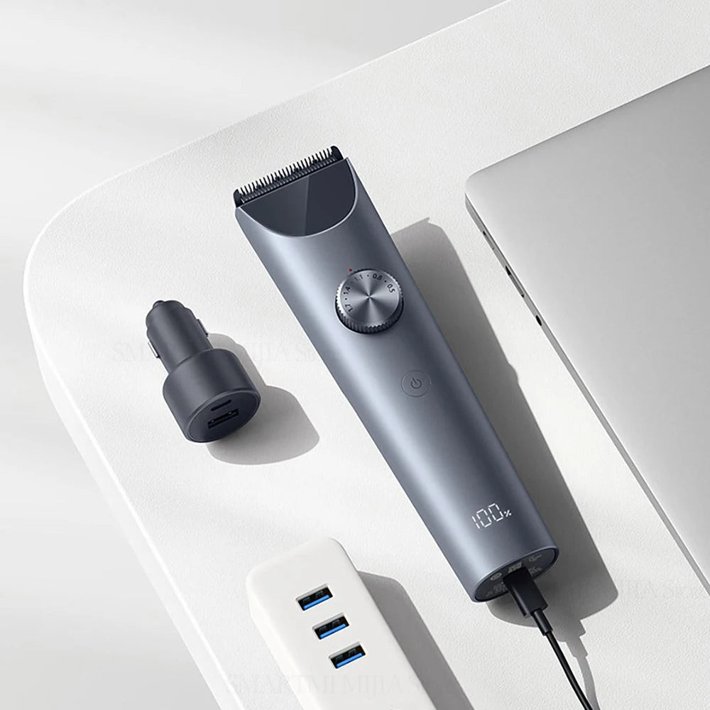 MIJIA Haarschneidemaschine 2 Schneidemaschine Trimmer Professionelle Haarschneider Titanlegierungsklinge Wiederaufladbarer Bartschneider