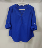 2024 Qualität Heißer Verkauf Plus Size Tiefer V-Ausschnitt Damenbluse Chiffon Coole lockere Hemd Mode Freizeit Damen Tops Sexy Reißverschluss Pullover