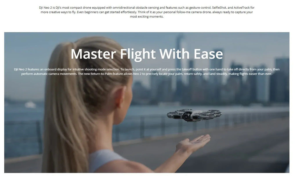 Globale Version DJI Neo 2 Kameradrohnen 4K Hochwertige Bildgebung 1/2-Zoll CMOS-Sensor 4K/60fps Video Und 4K/100fps Zeitlupe Einfach für Anfänger