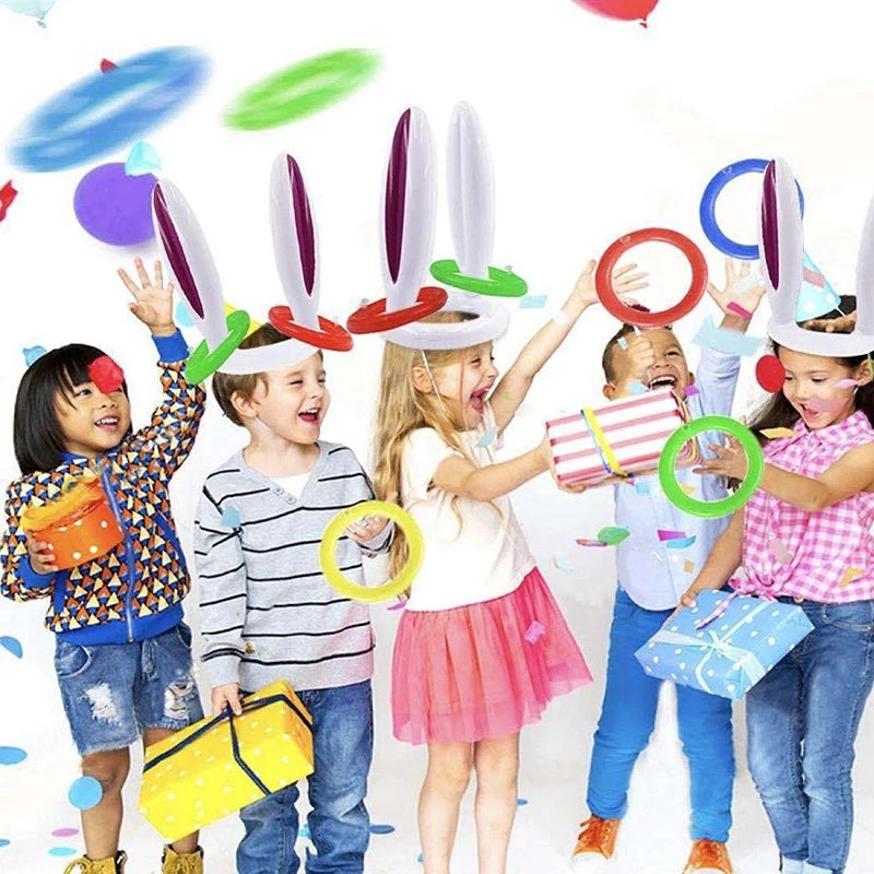 Aufblasbares Hasenohren-Ringwurfspiel Partyspiele Kinder Feiertags-Geburtstagsaktivität Soziales drinnen und draußen Eltern-Kind-Interaktionsspielzeug