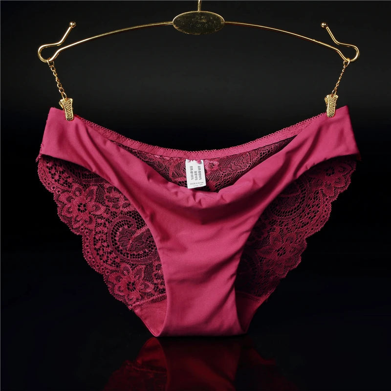 Damen Spitzenhöschen Sexy Transparenter Slip Niedriger Bund Baumwollzwickel Slips Übergröße Damenunterwäsche Dessous Neu Heißer Verkauf
