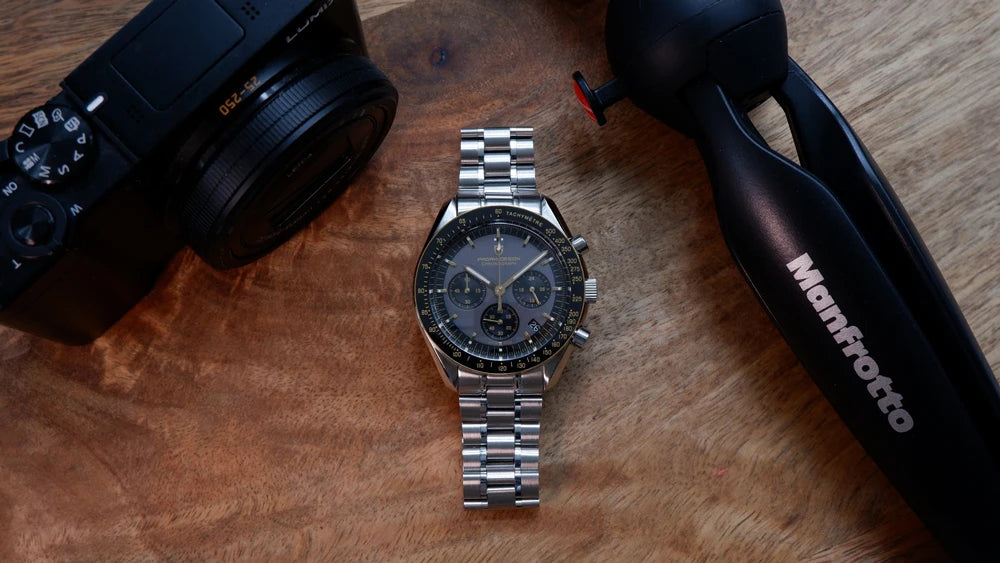 Neue PAGANI DESIGN Moon Men Uhr Retro-Luxus-Quarzuhren für Herren Edelstahl Sport wasserdicht Chronograph Herren+Mit BOX