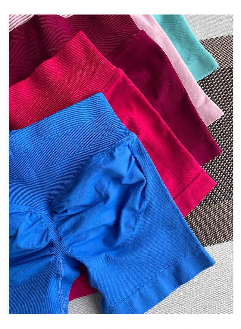 TKITK Shorts Nahtlose Yogahosen Damen Fitness Outfits Shark Bite Shorts für Fitnessstudio Laufen Radfahren Leggings