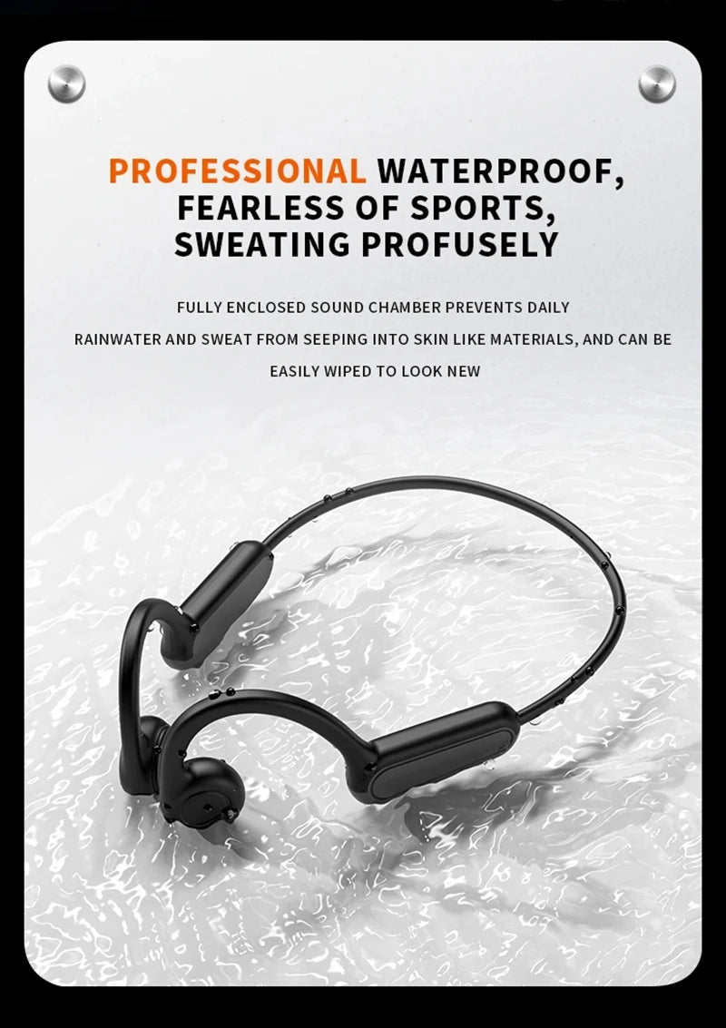 Lenovo Neue Real Knochenleitungs-Sportkopfhörer Kabelloser Ohrhörer Bluetooth-kompatibles Headset Freisprechfunktion mit Mikrofon zum Laufen