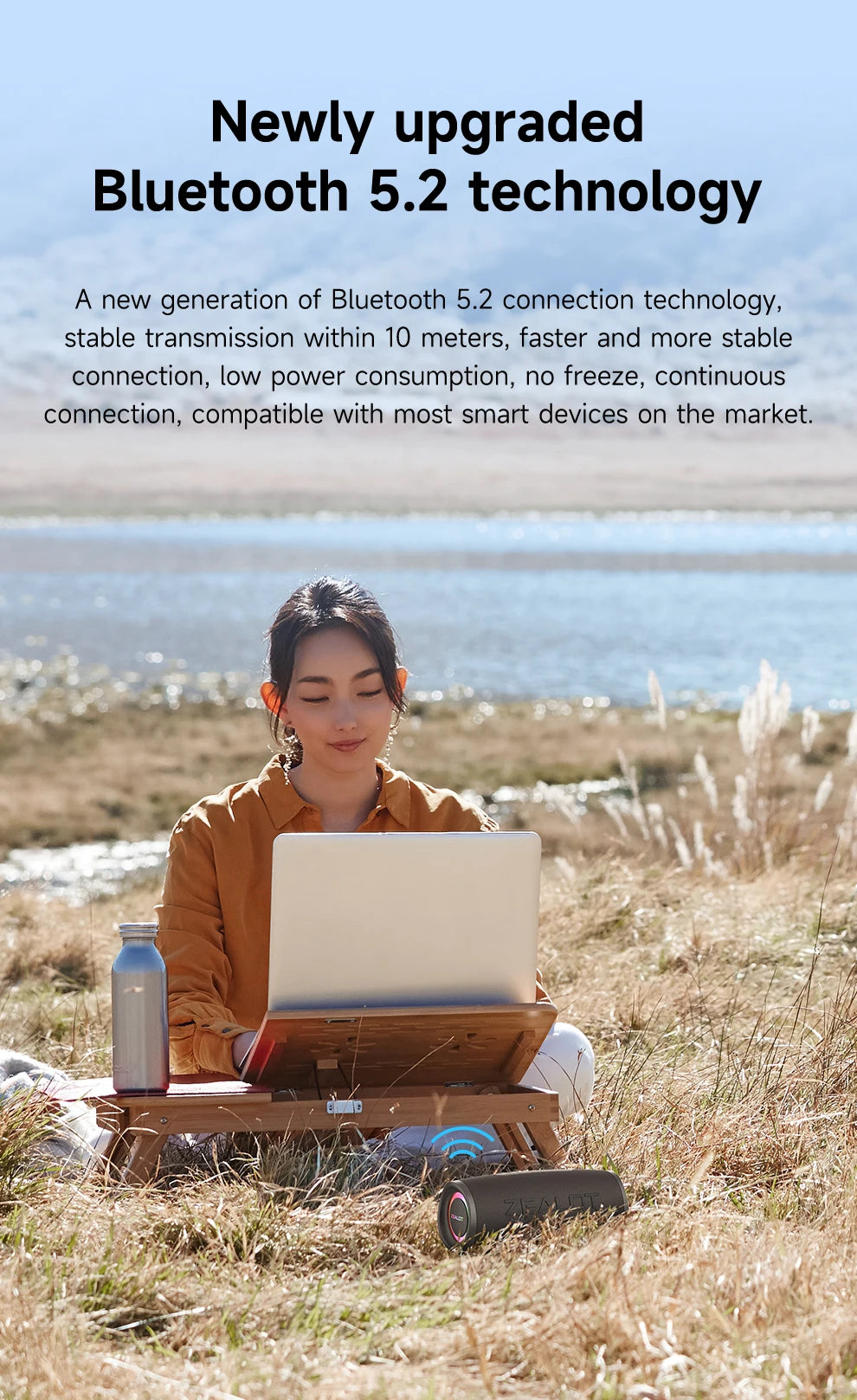 ZEALOT-S56 Bluetooth Lautsprecher 40W Ausgangsleistung Bluetooth Lautsprecher mit ausgezeichneter Bassleistung IPX6 wasserdichter Camping-Lautsprecher