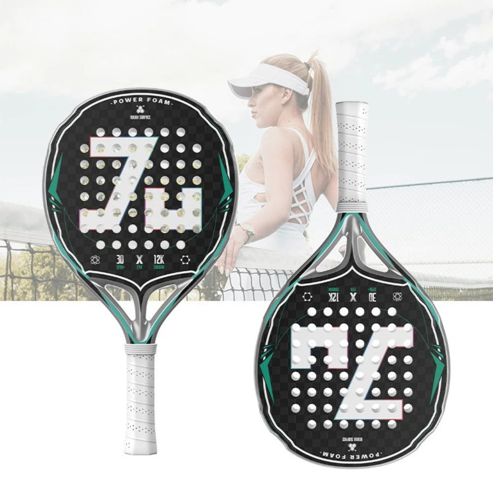 2025 Padel-Tennisschläger 12K Carbonfaser EVA Memory für Anfänger Hohe Qualität Balance Padel Schläger Runde Form Padel-Schläger Zweitbild