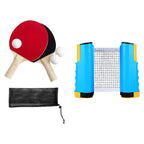 1 Satz Tischtennisschläger Satz einziehbares Netz Trainings-Tischtennis-Set Schläger Bälle für Familie Heim-Fitnessstudio Spieler Reisen Sport