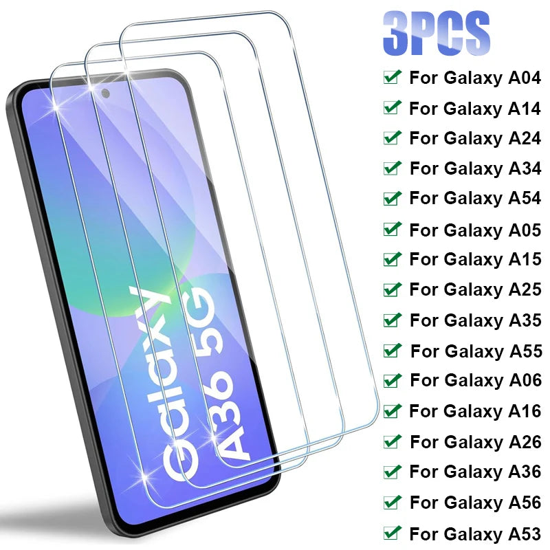 3 Stück Panzerglas für Samsung Galaxy A16 A36 A56 A06S A26 Displayschutzfolie für Samsung A55 A35 A25 A15 A05S A54 A34 A53 A14 5G Hauptbild