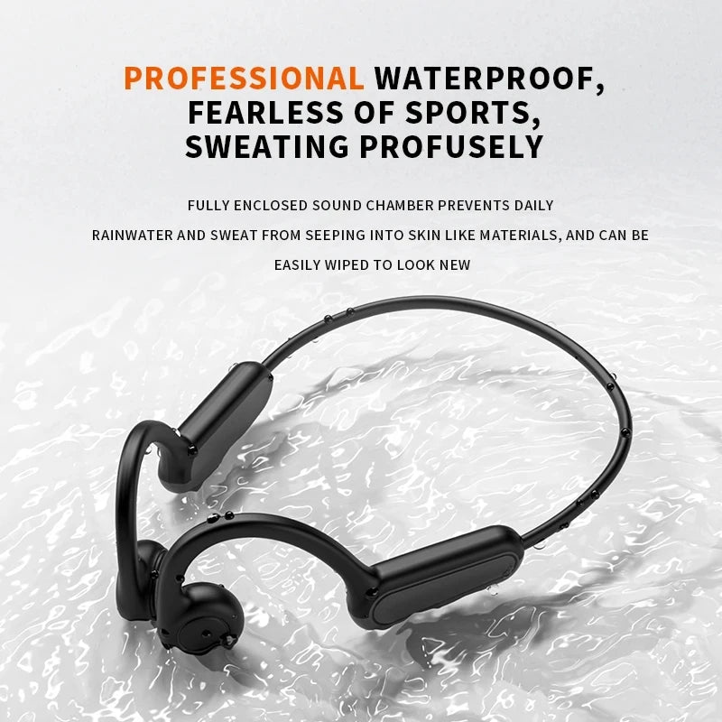 Lenovo Neue Real Knochenleitungs-Sportkopfhörer Kabelloser Ohrhörer Bluetooth-kompatibles Headset Freisprechfunktion mit Mikrofon zum Laufen