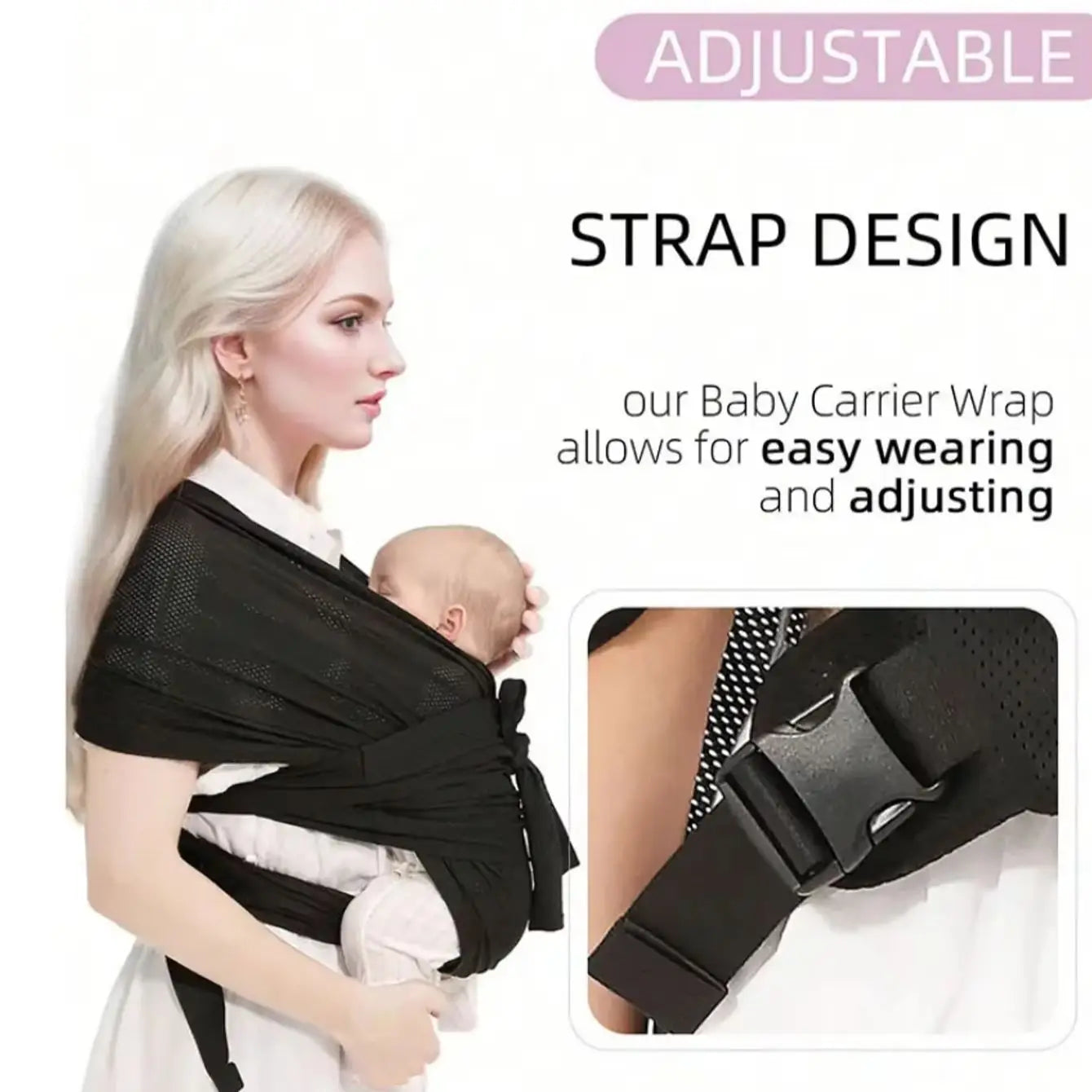 Adjustable Newborn Baby Sling Soft Breathable Air Mesh Carrier Infant Wrap Hipseat Gridding Cloth Wrap for Comfortable Wearing