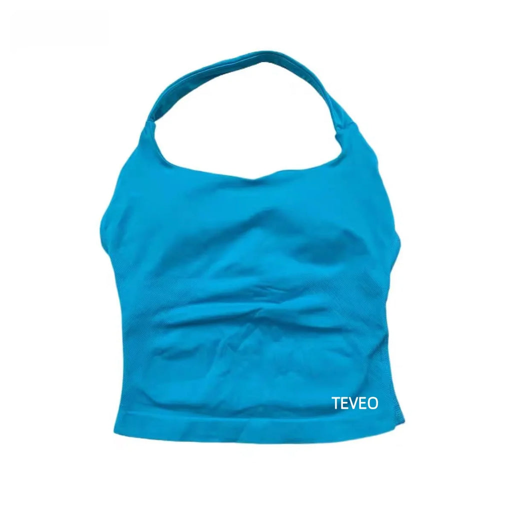 2025 TEVEO Neuer hochfester, elastischer BH, vollständig Neckholder, rückenfrei, Yoga