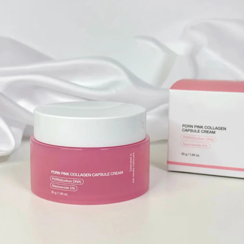 Koreanische rosa Kollagen PDRN Kapselcreme mit Niacinamid Creme für ungleichmäßigen Hautton Leichte Gesichtsfeuchtigkeitspflege Nicht fettende Pflege