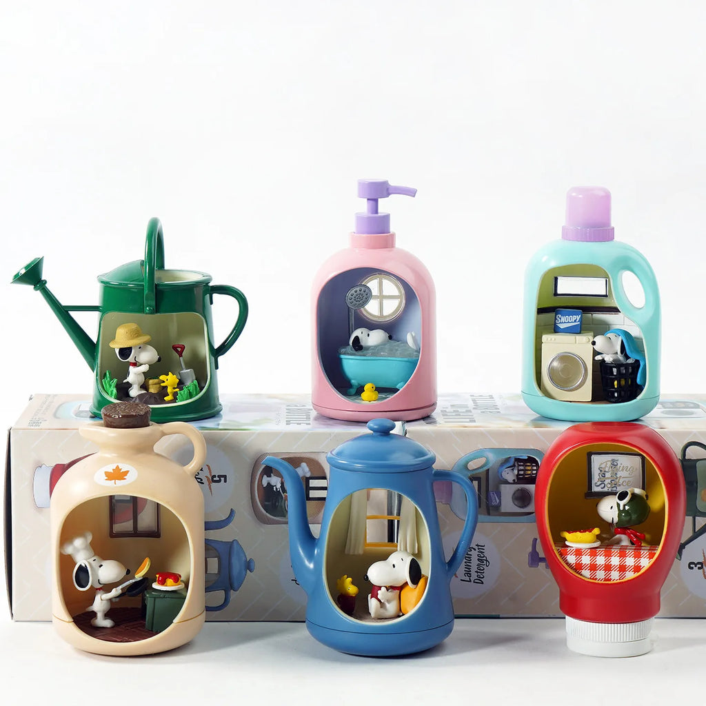 Re-Ment Life in A Bottle Snoopy Mystery Blind Box Geschenke Spielzeugmodell Anime Figuren Sammlerstücke Dekorationen
