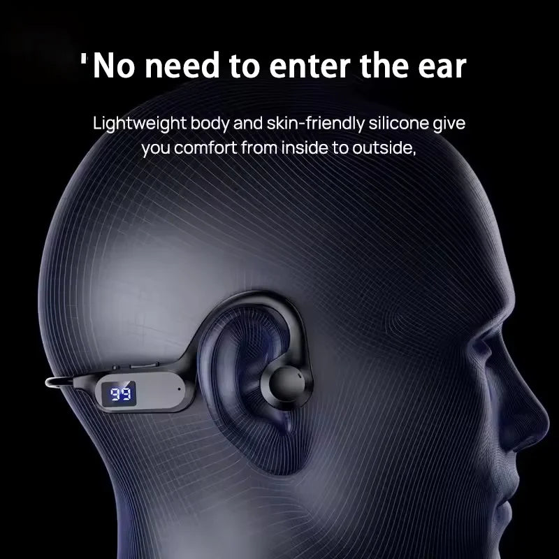 Lenovo Hot Real Bone Conduction Sport-Kopfhörer Kabelloser Kopfhörer Bluetooth-kompatibles Headset Freisprechfunktion mit Mikrofon zum Laufen