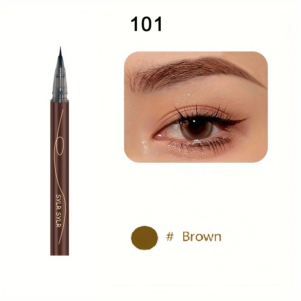 Ultrafeiner Augenbrauenstift wasserfest professioneller schweißfester flüssiger Eyeliner Augenbrauen-Dauer-Make-up-Kunst mit zwei Funktionen