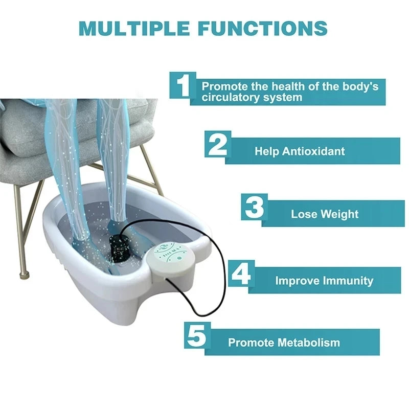 Detox Ionen Fußbad Massagegerät Elektrisches Fußbad Reinigungs-Massagegerät Vibrationsfußbad Beste Pflege Arrays Aqua Gesundheitstherapie