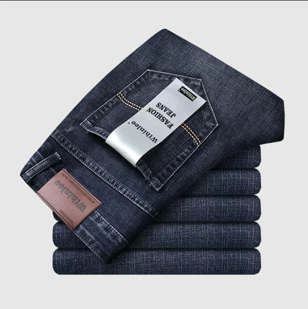 Wthinlee Neue Business Herren Jeans Lässig Gerade Stretch Mode Klassische Blau Schwarz Arbeit Denim Hose Hosen Herren Kleidung