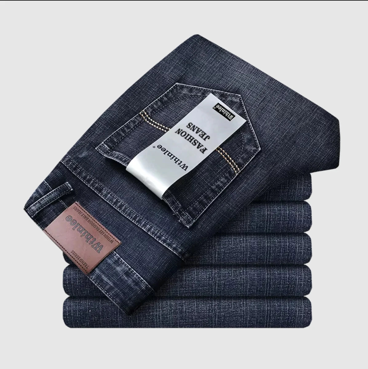 Wthinlee Neue Business Herren Jeans Casual Straight Stretch Fashion Klassische Blau Schwarze Arbeitshose Denim Hose Männer Kleidung