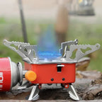 Tragbarer Campingkocher, faltbar, winddicht, Outdoor-Gaskocher für Rucksacktouren, Camping, Wandern, Picknick, Campingkocher, BBQ-Grill