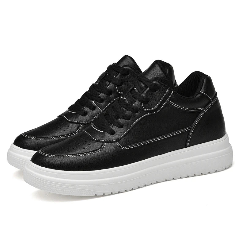 Hochwertige Herren-Sneaker, erhöhte Herrenschuhe, modische Freizeitschuhe, bequeme Leder-Sportschuhe, Höhenzunahme 6/8/10 cm