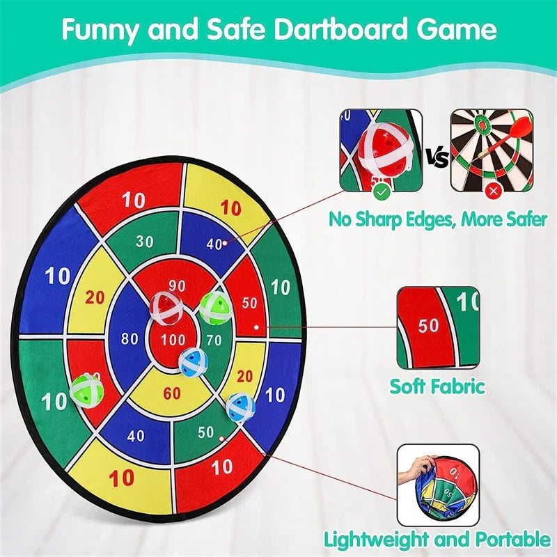 66CM große Dartscheibe Kinder-Dartscheibe mit klebrigen Bällen Jungen Spielzeug Indoor Sport Outdoor Spaß Familienparty Spiel Spielzeug