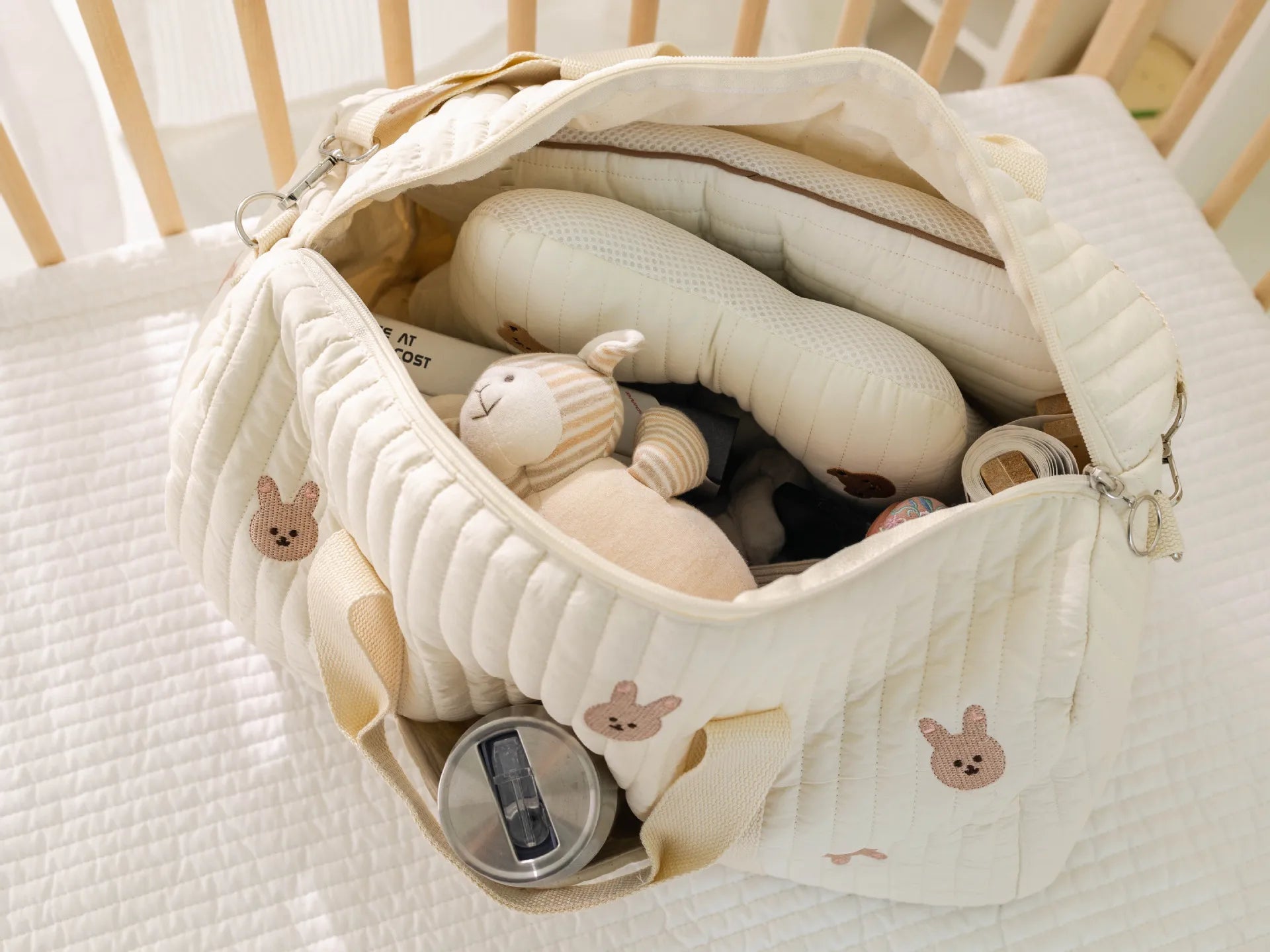 Wickeltasche Bär Umstandspaket Baby Windeltasche Kinderwagen Windel-Organizer Tragbare Einkaufstaschen Reise-Wickeltasche Messenger Bag