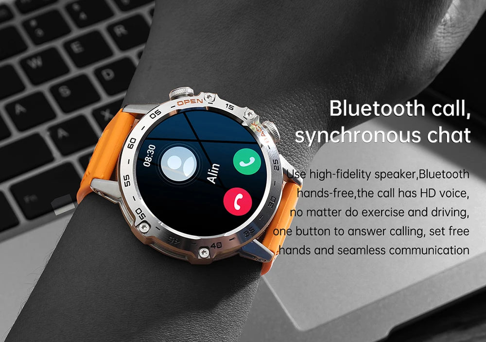 MEVADEN Steel 1,39 Zoll Herren Luxus-Smartwatch Bluetooth Anruf Sport-Fitness-Tracker Gesundheitsmonitor Smartwatch für Männer MD52