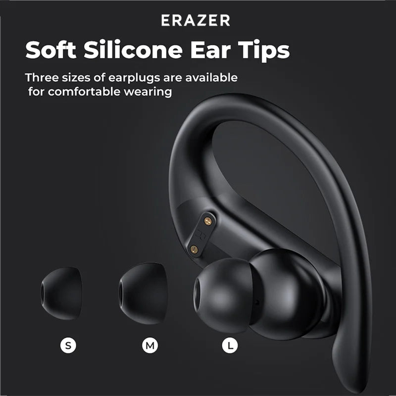 ERAZER XT60PRO Sport-Wireless-Kopfhörer Bluetooth-Ohrhörer In-Ear-Kopfhörer mit Geräuschunterdrückung und Mikrofon Ohrbügel