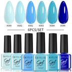 LILYCUTE 6PCS Gel-Nagellack-Set Sommer Neon Nagellack-Gel-Kits für DIY Nagel Semi-Permanenter UV-Lampe Gellack Nagellack-Set