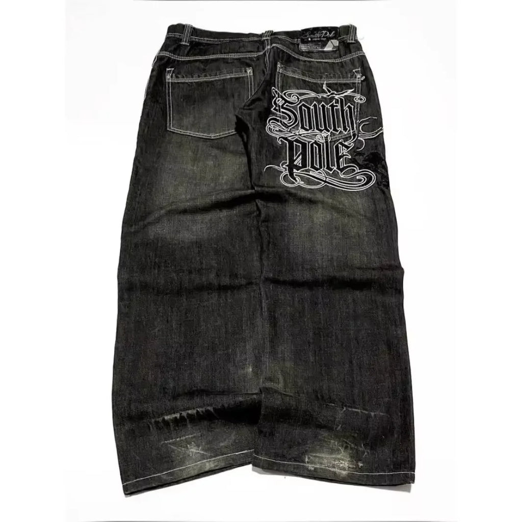 Amerikanische Y2K 2025 Neue weite Baggy Black Jeans Oversized Damen Street Casual Joker Denim-Hose Paar-Jeans Vintage Streetwear