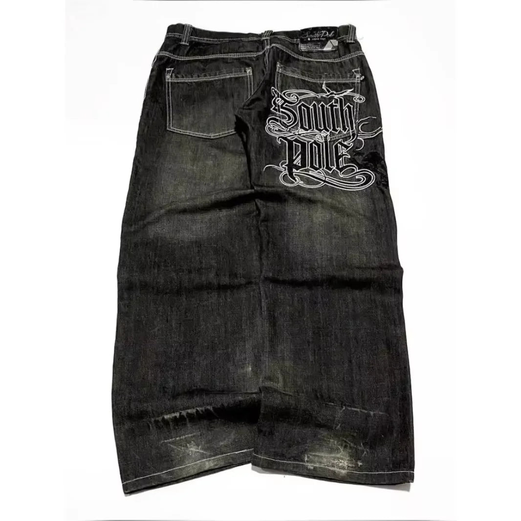 Amerikanische Y2K 2025 Neue weite Baggy Black Jeans Oversized Damen Street Casual Joker Denim-Hose Paar-Jeans Vintage Streetwear