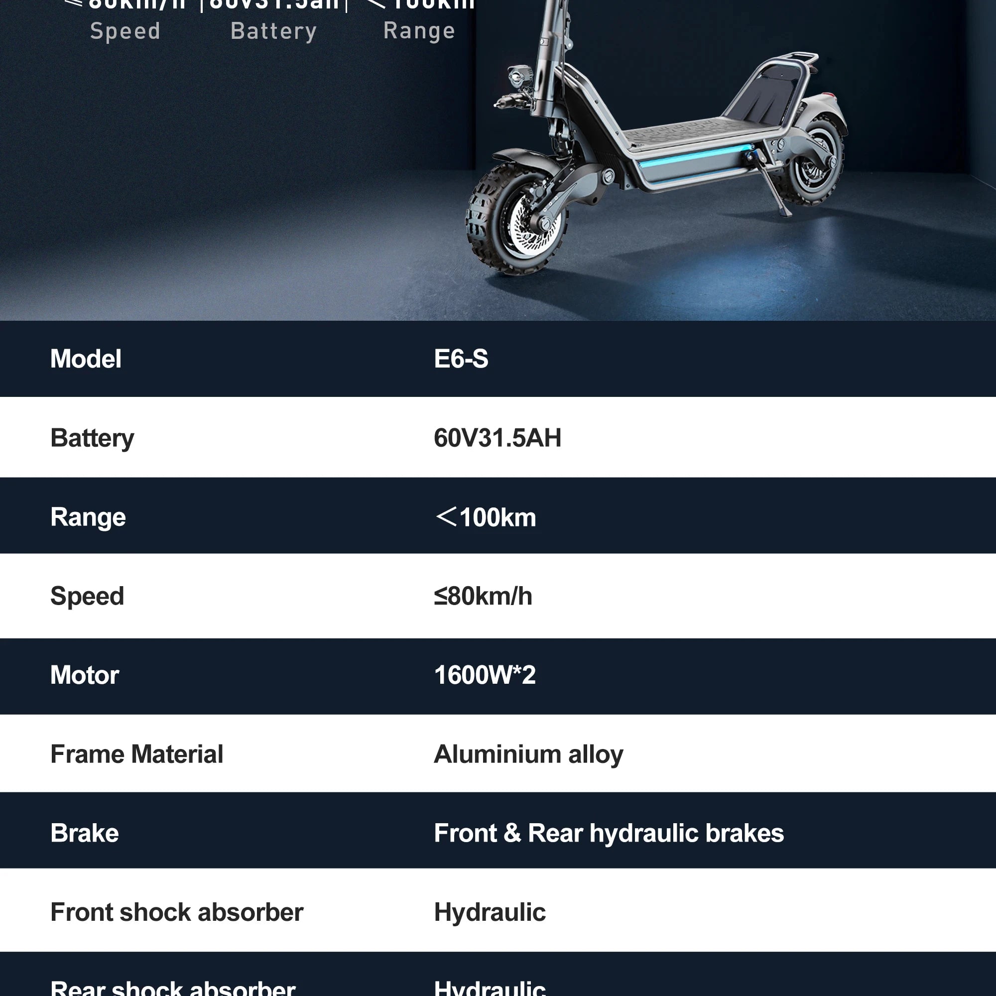 JOYOR E6-S Erwachsenen-Elektroroller 3200W Motor 60V31.5AH Akku Offroad-EScooter NFC-Entsperrung Hydraulische Bremse Klappbarer E-Scooter