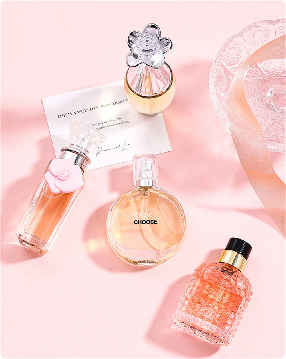 Marken-Geschenkbox 4-teiliges Set Parfüm Damen Parfum Femme 100ml Frischer natürlicher Blumenduft Spray Feminino Parfums De Mujer Originales