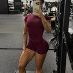 Kurzarm Gym-Top Damen Kleidung Yoga-Top Nahtloses Sportshirt Leichtes Fitness-Workout-Shirt Sport-Tops Active Wear Femme