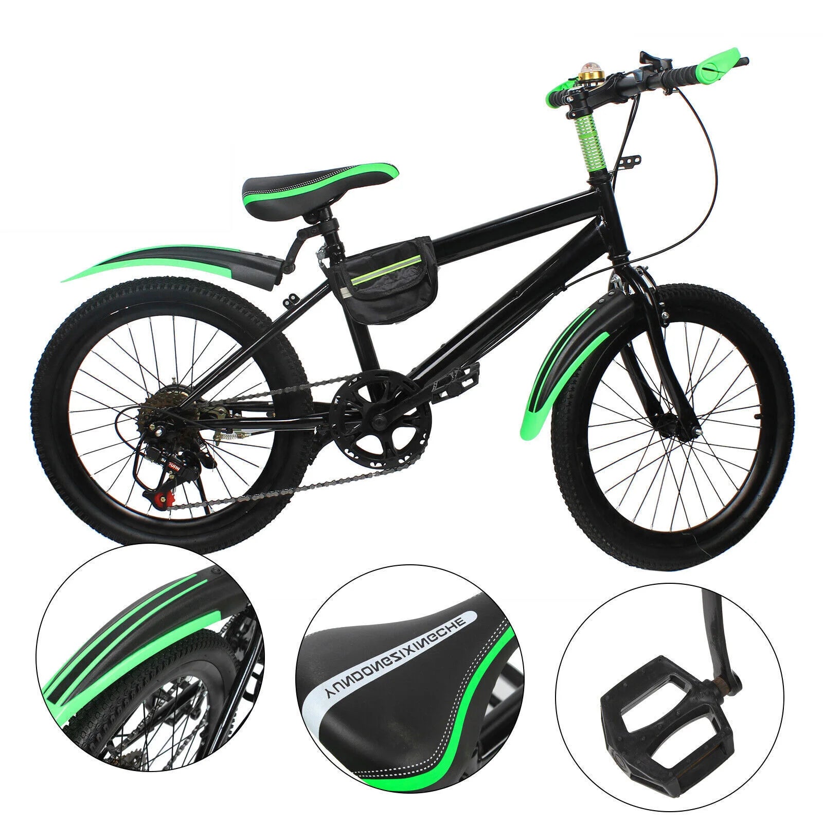 20" 7-Gang Mountainbike Kinderfahrrad Scheibenbremsen Unisex Kinderfahrrad Höhenverstellbares MTB Jungen Mädchen Fahrrad Zweitbild