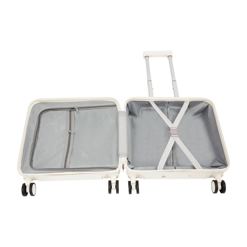 Handgepäck Roller Koffer Trolley 18" ABS-Schale Kabinengepäck Frontfach Multifunktionsräder Erweiterbar