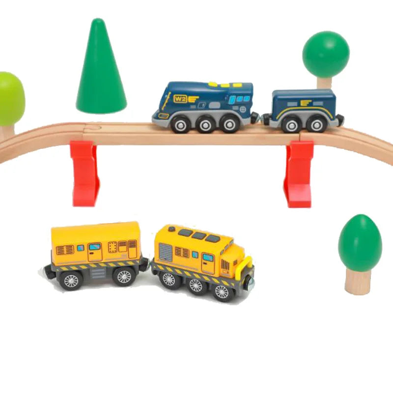 Kinder elektrische Eisenbahn Lokomotive Magnetischer Zug Waggon Diecast Slot Spielzeug Passend für Holzeisenbahn Gleis Spielzeug für Kinder Geschenk