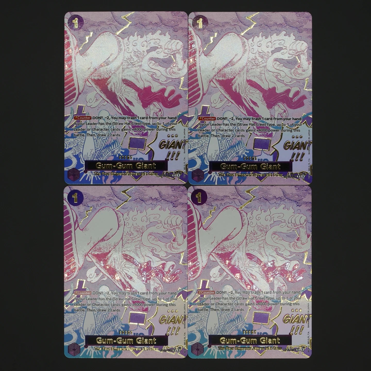 One Piece TCG OPCG English Manga Event Card Set Gear 2 DDM GGG Ground Death Frighten Me OP09 OP10 OP11 OP12 OP14 Goldprägung