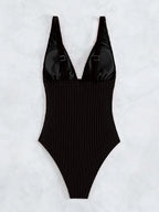 Tiefer V-Ausschnitt Einteiler Damen 2024 Push Up Bademode Weiblich Sexy Sommer Strandmode Schwimmen für Badeanzüge Micro Korean Monokini