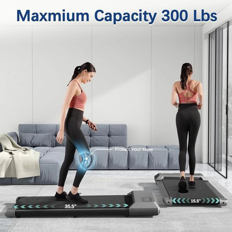 300lbs Laufband für Zuhause 2.5HP Laufbänder Walking Pad LCD Digitalanzeige 2in1 Walking Running Fitnessgerät