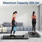 300lbs Laufband für Zuhause 2.5HP Laufbänder Walking Pad LCD Digitalanzeige 2in1 Walking Running Fitnessgerät