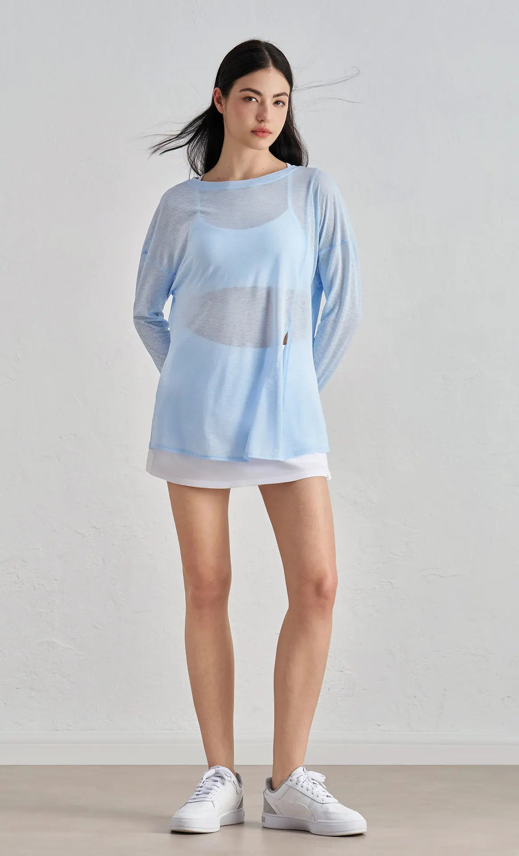 Atmungsaktives langärmliges Yoga-Cover-up, leichtes, schnell trocknendes Lauftop für Damen, lockere Passform, schlicht, Sport, Fitness, Outdoor, Freizeit