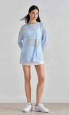 Atmungsaktives langärmliges Yoga-Cover-up, leichtes, schnell trocknendes Lauftop für Damen, lockere Passform, schlicht, Sport, Fitness, Outdoor, Freizeit