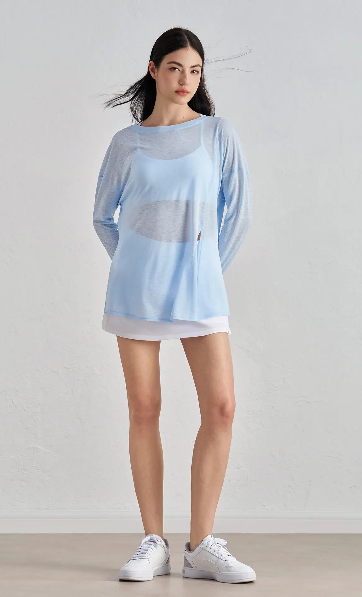 Atmungsaktives langärmliges Yoga-Cover-up, leichtes, schnell trocknendes Lauftop für Damen, lockere Passform, schlicht, Sport, Fitness, Outdoor, Freizeit